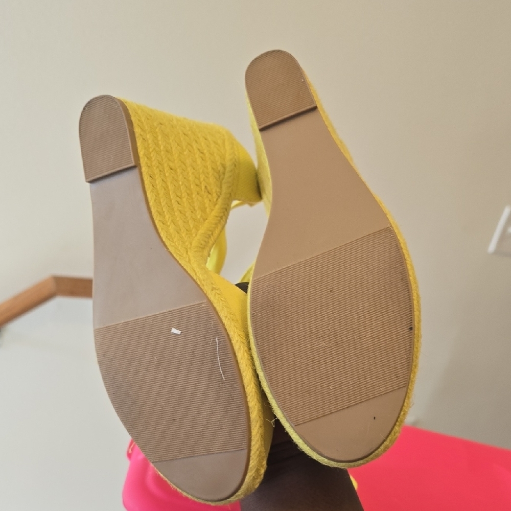 Sunny Yellow Espadrille Wedges - Picture 11 of 17